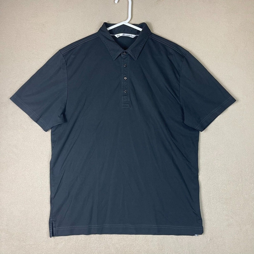 Travis Mathew Polo Shirt Adult Men Extra Large Black Golfing‎ Logo Preppy Adult